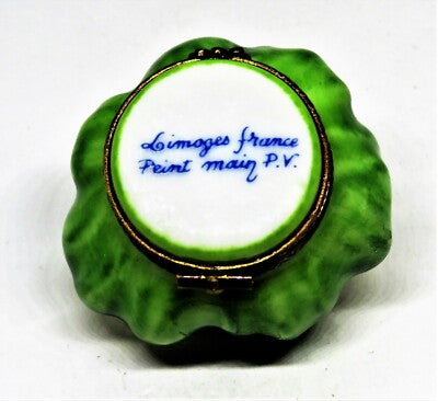 LIMOGES FRANCE BOX ~ PV ~ SMALL HEAD OF CAULIFLOWER ~ VEGETABLES ~ PEINT MAIN