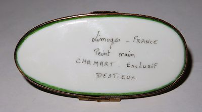 LIMOGES FRANCE BOX -CHAMART- CRUISE SHIP -OCEAN LINER- SHIP'S WHEEL & DECK CHAIR