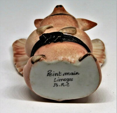 LIMOGES FRANCE BOX - ANGEL PIG - PINK PIG & WINGS - "WHEN PIGS FLY" - FLYING PIG