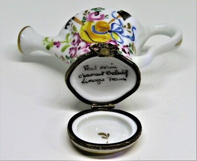 LIMOGES FRANCE BOX - CHAMART EXCLUSIF - WATERING CAN & GARDENING TOOLS - ROSES