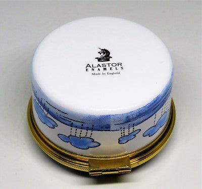 ALASTOR ENGLISH ENAMEL BOX- NOAH'S ARK & ANIMALS - CLOUDS & RAIN - BIBLE STORIES