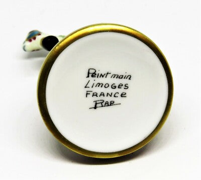 LIMOGES FRANCE BOX - CAROUSEL HORSE & METAL POLE - FLOWERS - MUSICAL NOTES - RAP