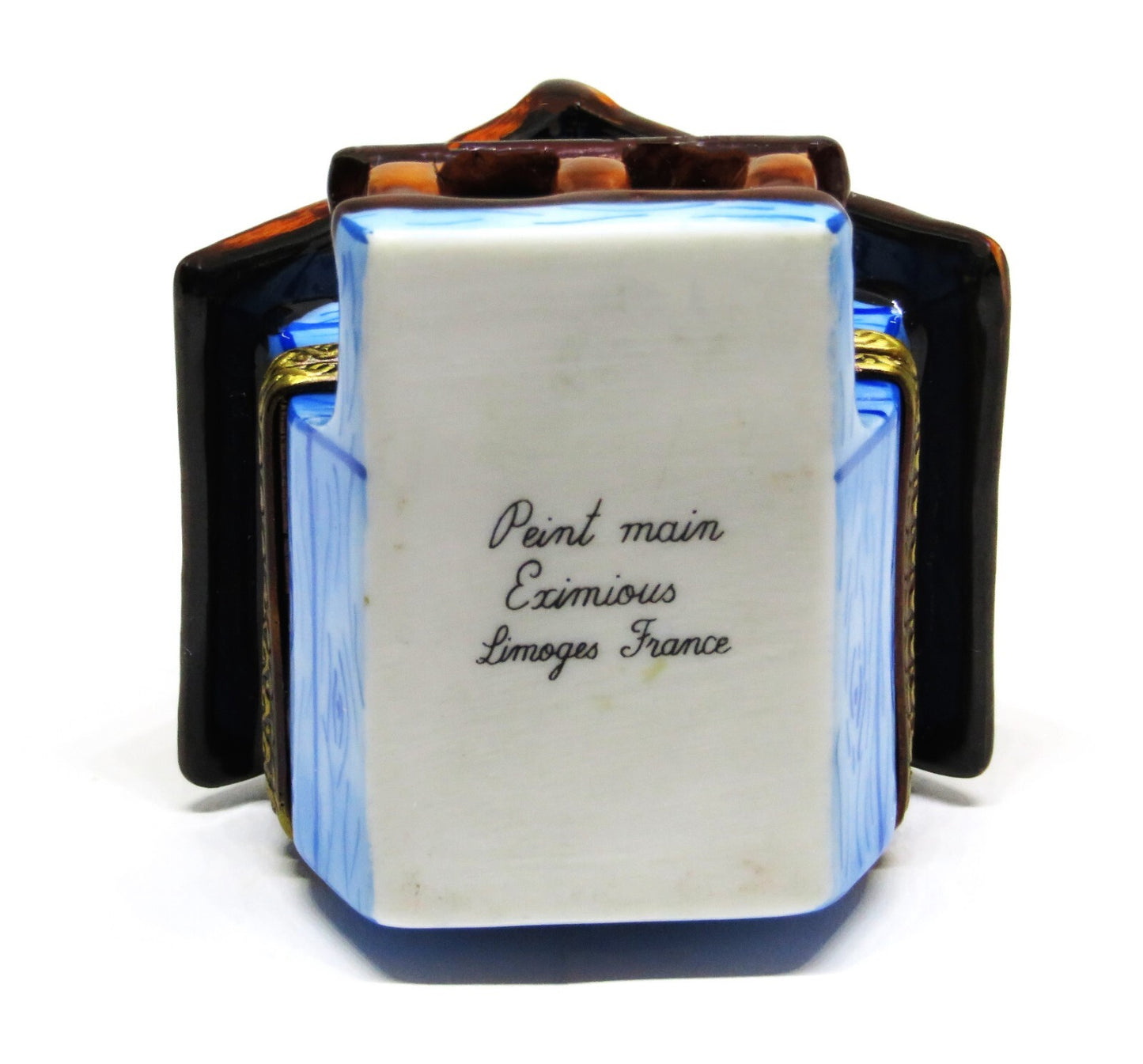 LIMOGES BOX ~ EXIMIOUS ~ BIRD HOUSE & PORCH & RAILING ~ NEST & EGGS ~ PEINT MAIN