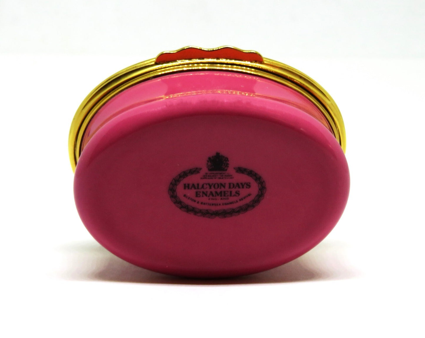 HALCYON DAYS ENGLISH ENAMEL BOX - "LAUGHTER AND THE LOVE OF FRIENDS" - FLOWERS