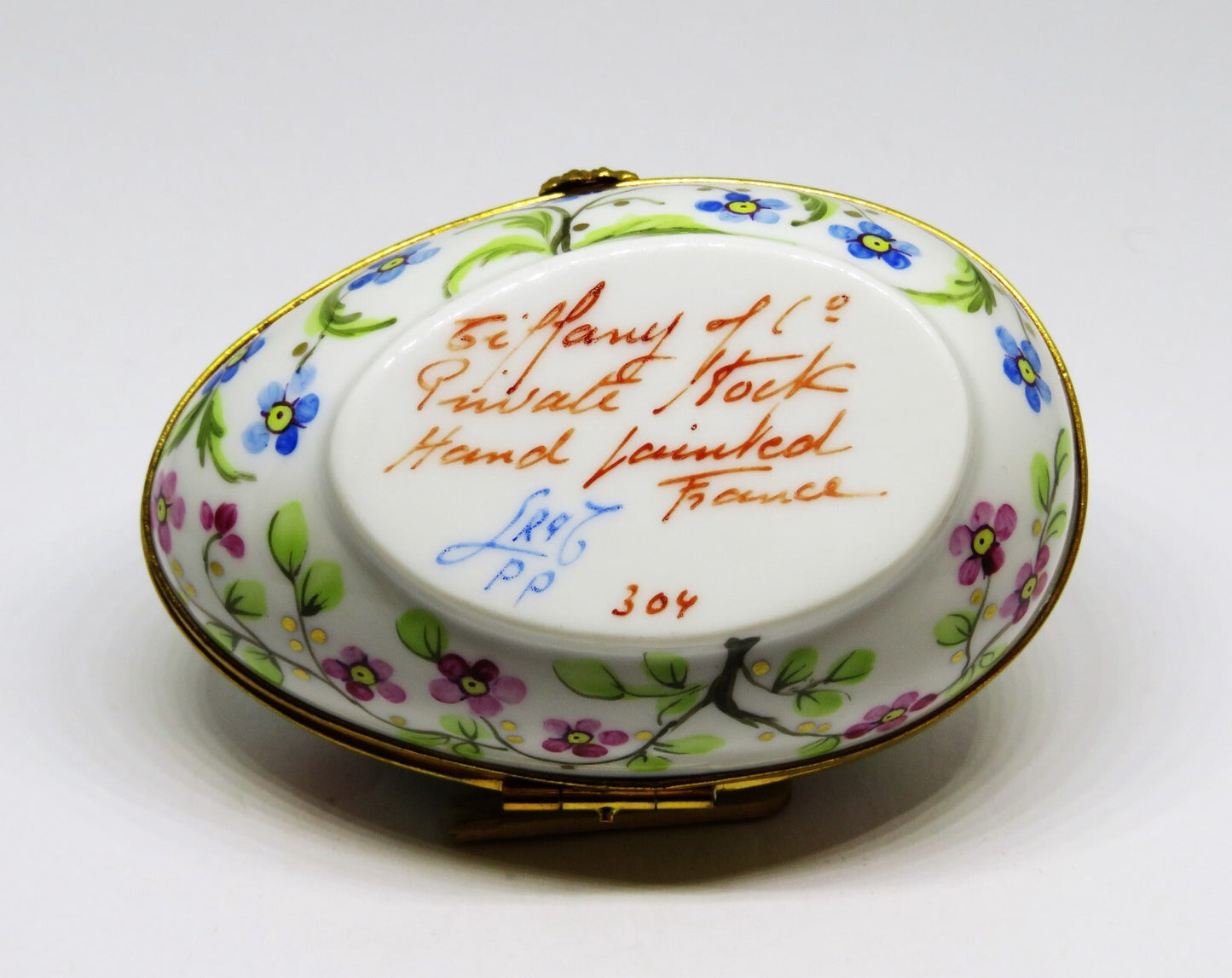 LIMOGES BOX- TIFFANY & CO. PRIVATE STOCK - LE TALLEC - FLORAL EGG -FLOWERS- 1989