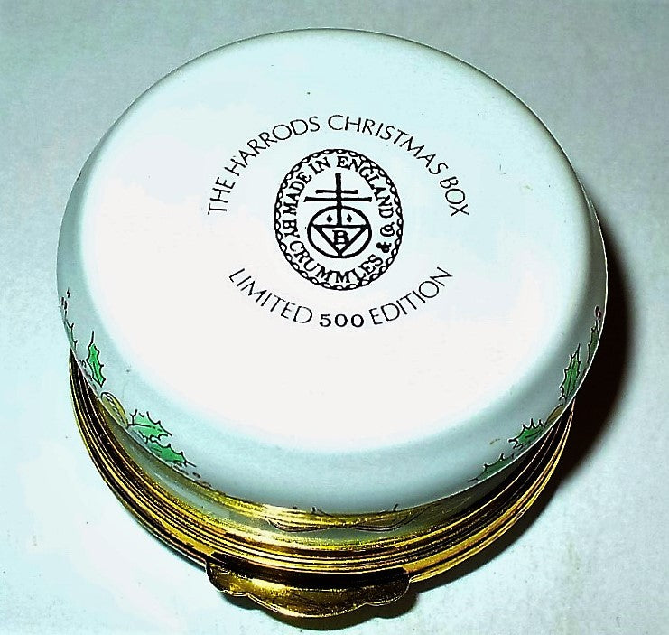 CRUMMLES ENAMEL BOX - HARRODS CHRISTMAS 1988 - VILLAGE TOWN SQUARE - LE