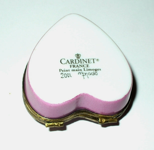 LIMOGES BOX - CARDINET - ANGEL & FLOWER HEART - CUPIDS & GRAPES - ANNIVERSARY