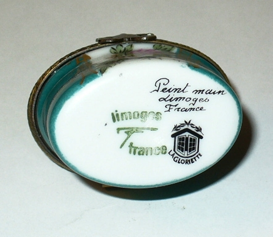 LIMOGES BOX ~ LAGLORIETTE ~ FLORAL BOX & BABY LAYETTE ~ TEDDY BEAR ~ PEINT MAIN