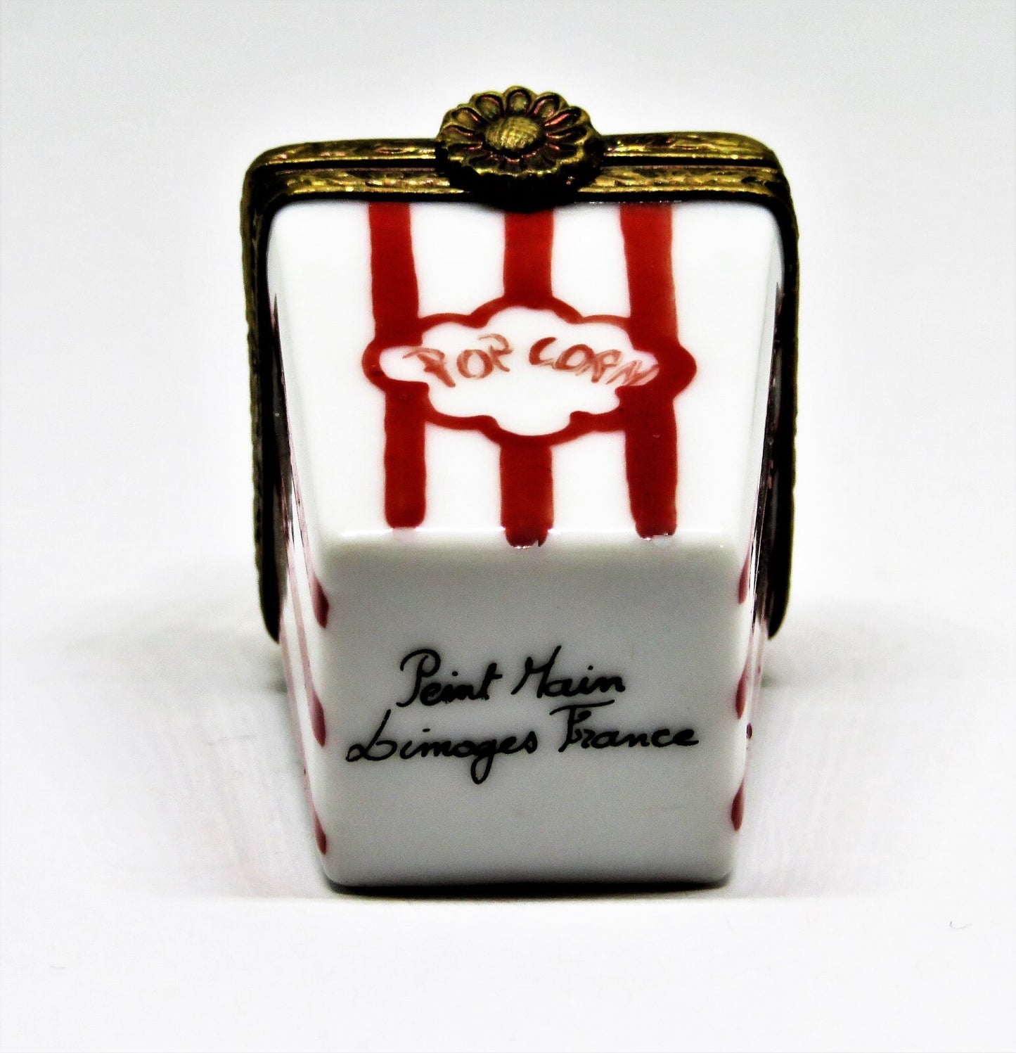 LIMOGES FRANCE BOX~ BOX OF POPCORN ~ KERNEL INSIDE ~ MOVIES ~ FILMS ~ PEINT MAIN