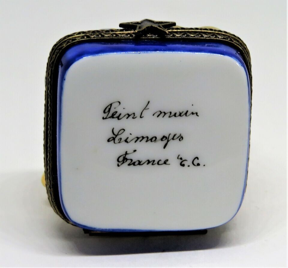 LIMOGES FRANCE BOX ~ JUDAICA GIFT BOX & GOLD BOW ~ HANUKKAH ~ JEWISH STAR