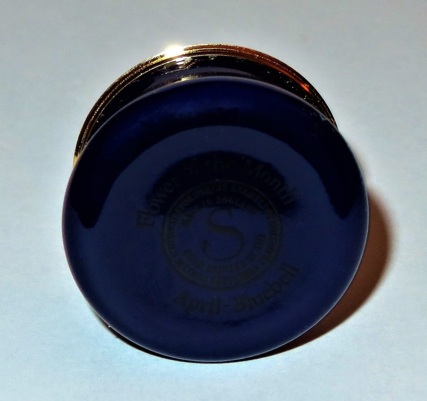 STAFFORDSHIRE ENGLISH ENAMEL BOX- BLUEBELL - FLOWER OF THE MONTH - APRIL - ROSES