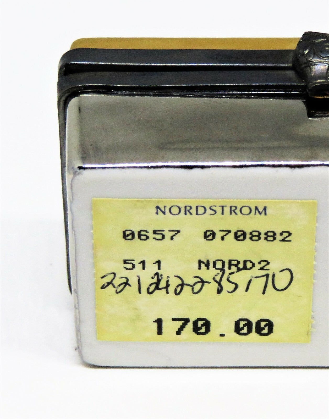 LIMOGES FRANCE BOX - NORDSTROM RECTANGLE - "N" - GOLD INCRUSTATION