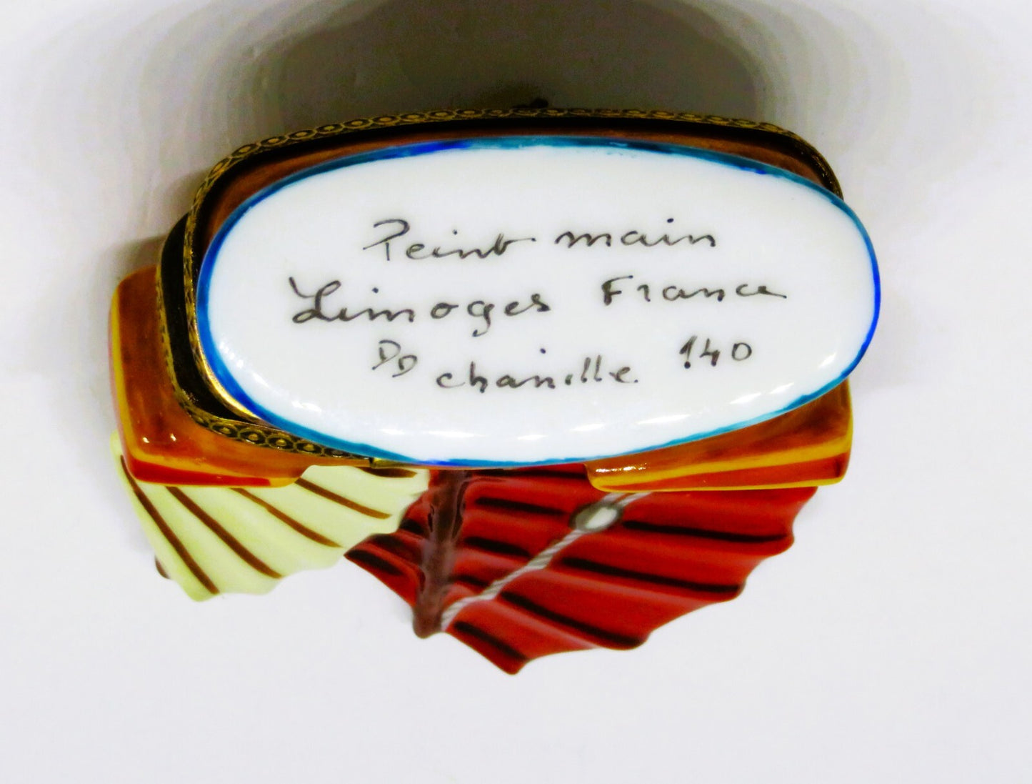 LIMOGES FRANCE BOX - CHANILLE - CHINESE JUNK BOAT - ASIAN SAILING SHIP - LE #140