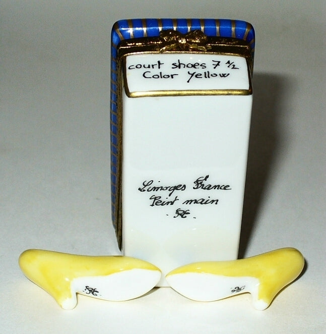 LIMOGES FRANCE BOX- SEVRES FLORAL SHOE BOX & HIGH HEELED SHOES - ROSES - FLOWERS