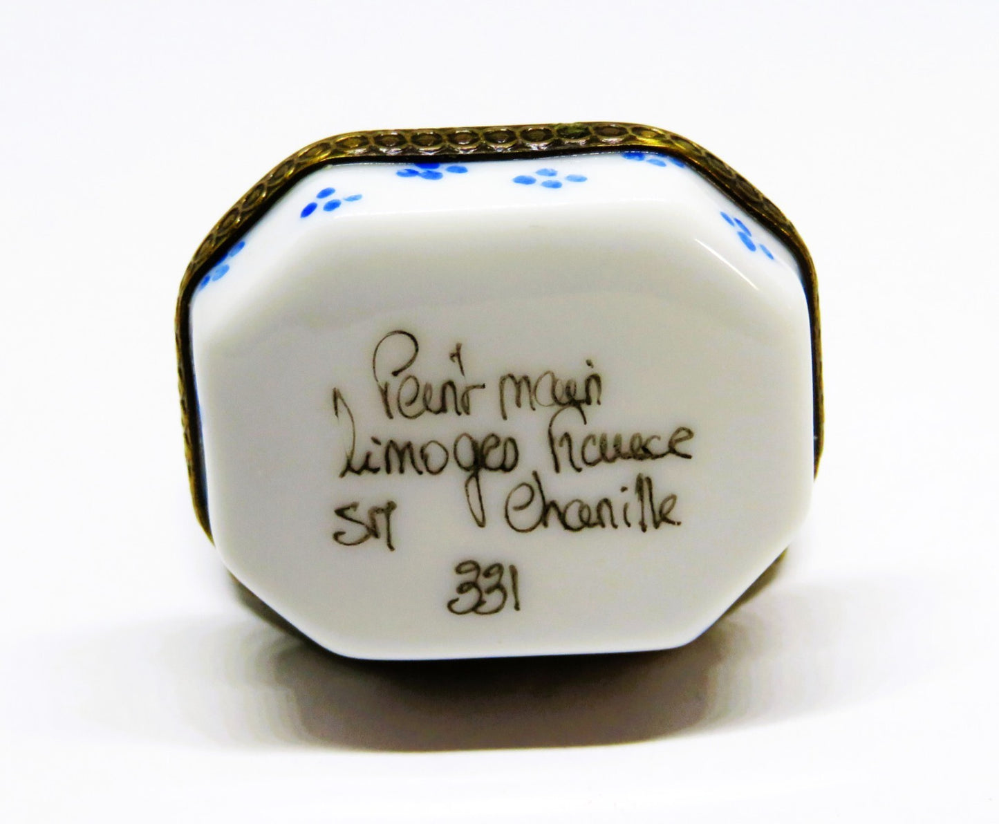 LIMOGES FRANCE BOX ~ BABY TEETH ~ TOOTH FAIRY FLORAL ~ FLOWERS ~ PEINT MAIN