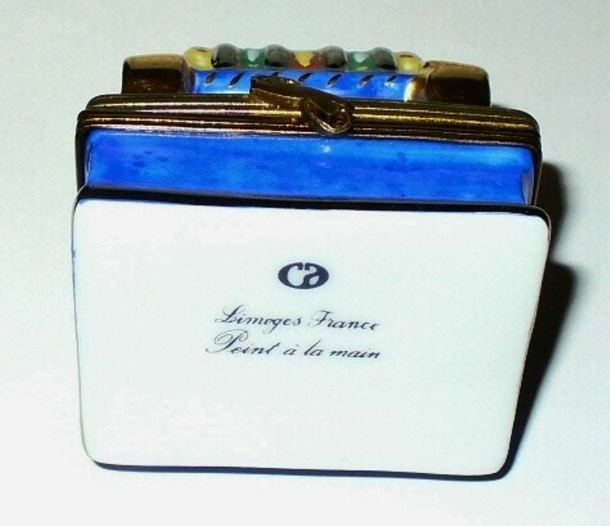 LIMOGES FRANCE BOX~ ANTIQUE SLOT MACHINE ~LAS VEGAS ONE-ARMED BANDIT~ PEINT MAIN