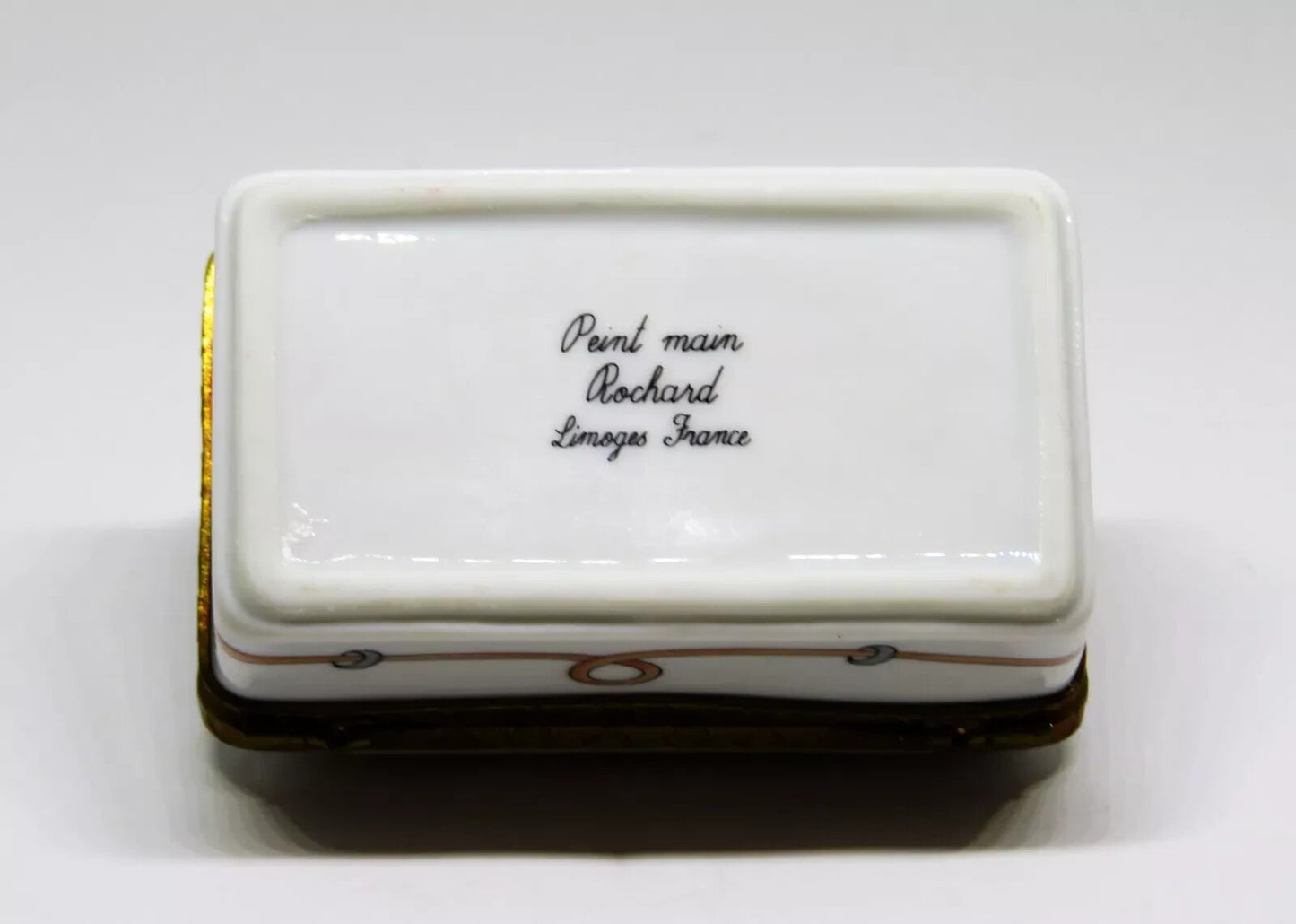 LIMOGES FRANCE BOX ~ ROCHARD ~ 3 LITTLE ANGELS ~ PINK HEARTS ~ "GOD BLESS YOU!"