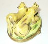 LIMOGES FRANCE BOX ~ FAMILY OF FEMALE LIONS & PLAYFUL CUB ~WILD CATS~ PEINT MAIN