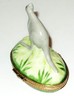 LIMOGES FRANCE BOX - VINTAGE GRAY KANGAROO - AUSTRALIAN ANIMALS - LEAF CLASP