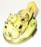 LIMOGES FRANCE BOX ~ FAMILY OF FEMALE LIONS & PLAYFUL CUB ~WILD CATS~ PEINT MAIN