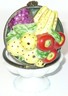 LIMOGES FRANCE BOX ~ FRUIT BOWL ~ BANANAS ~ APPLES ~ GRAPES ~ PEARS  ~PEINT MAIN