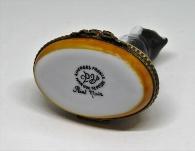 LIMOGES FRANCE BOX - PARRY-VIELLE - TUXEDO CAT & CUP OF SPILT MILK - FELIX - PV
