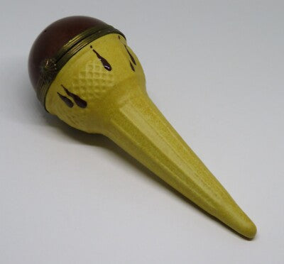 LIMOGES FRANCE BOX ~ CHAMART ~ CHOCOLATE ICE CREAM CONE & DRIPS ~ PEINT MAIN