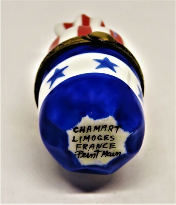 LIMOGES FRANCE BOX - CHAMART - BAG FOR CANDY - SACK - STARS & STRIPES - JULY 4TH