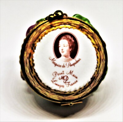 LIMOGES FRANCE BOX - MARQUISE DE POMPADOUR - 'WICKER' CHERRY BASKET - CHERRIES