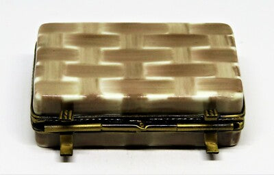 LIMOGES FRANCE BOX -'RATTAN' SUITCASE- MEN'S CLOTHING & ACCESSORIES & CELL PHONE