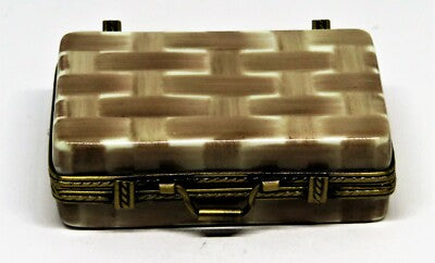 LIMOGES FRANCE BOX -'RATTAN' SUITCASE- MEN'S CLOTHING & ACCESSORIES & CELL PHONE
