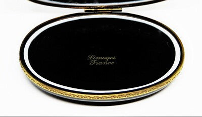 LIMOGES BOX~ POKER ~ DICE & PLAYING CARDS & CHIPS ~ GAMING ~GAMBLING~ PEINT MAIN