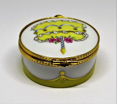 LIMOGES BOX - TIFFANY & CO. - LE TALLEC - BIRTHDAY CAKE & CANDLE - SWAGS & ROSES
