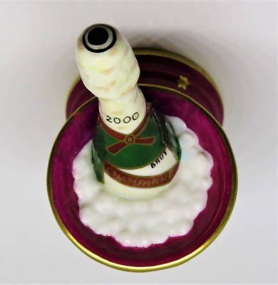 LIMOGES BOX - ELDA - BRUT CHAMPAGNE BOTTLE IN ICE BUCKET & GLASS FLUTES