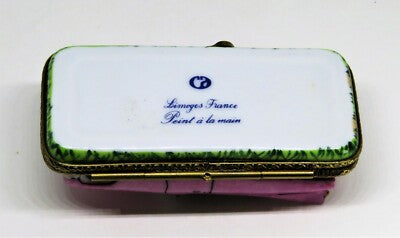 LIMOGES FRANCE BOX - PINK CADILLAC ELDORADO CAR - GUITAR CLASP - ELVIS PRESLEY