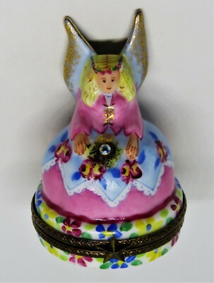 LIMOGES FRANCE BOX ~ LIMOGES IMPORTS ~ MILLENNIUM ANGEL ~LE 232/2000~ PEINT MAIN