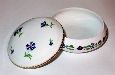 LIMOGES FRANCE BOX ~TIFFANY & CO.~ TIFFANY GARDEN FLORAL ~VILLANDRY~ CORNFLOWERS