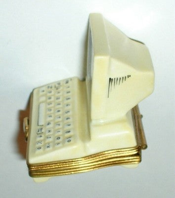 LIMOGES FRANCE BOX ~ PARRY-VIEILLE ~ COMPUTER & GRAPHS & MOUSE ~ PEINT MAIN