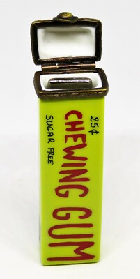 LIMOGES FRANCE BOX - PACK OF CHEWING GUM & REMOVABLE PIECE OF GUM