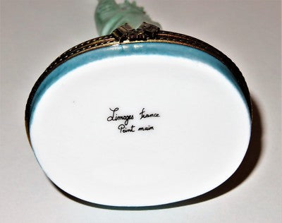 LIMOGES BOX~ STATUE OF LIBERTY ~NEW YORK CITY~ US FLAG & WHITE HOUSE ~PEINT MAIN
