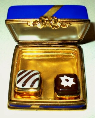 LIMOGES GIFT BOX & CHOCOLATE CANDY ~ REMOVABLE TRUFFLES ~ BIRTHDAY ~ ANNIVERSARY