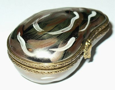 LIMOGES BOX ~ LAGLORIETTE ~ OYSTER SHELL & GOLD PEARL ~ PEINT MAIN - MIB