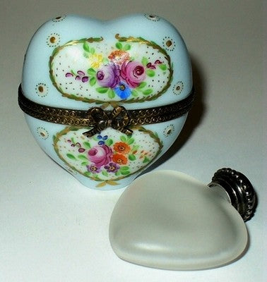 LIMOGES BOX~ DUBARRY ~ FLORAL HEART & PERFUME BOTTLE ~ FLOWERS ~ MOTHER'S DAY