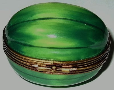 LIMOGES FRANCE BOX ~ PARRY-VIEILLE ~ WATERMELON & BEE CLASP ~ FRUIT ~ PEINT MAIN