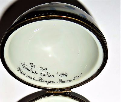 LIMOGES FRANCE BOX~ CHRISTMAS BALL ORNAMENT ~ TOY ROCKING HORSE ~ LE ~PEINT MAIN