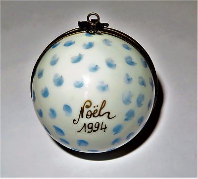 LIMOGES FRANCE BOX~ CHRISTMAS BALL ORNAMENT ~ TOY ROCKING HORSE ~ LE ~PEINT MAIN