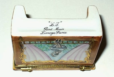 LIMOGES BOX ~UPRIGHT PIANO~ BALLERINA & SHEET MUSIC ~BALLET SLIPPERS~ PEINT MAIN