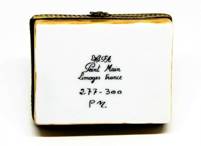 LIMOGES FRANCE BOX - WOODEN CIGAR BOX & 5 CIGARS - FEATHERED HEADDRESS - LE