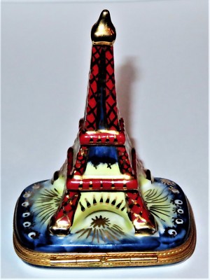 LIMOGES BOX -EIFFEL TOWER- PARIS CELEBRATES CHINESE NEW YEAR -DRAGON- ASIAN LADY