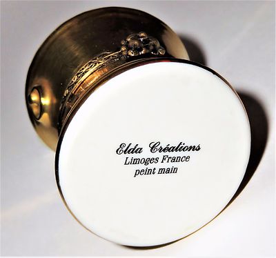 LIMOGES BOX - ELDA - BOTTLE OF BRUT CHAMPAGNE 2000 CHILLING IN A BUCKET - GRAPES